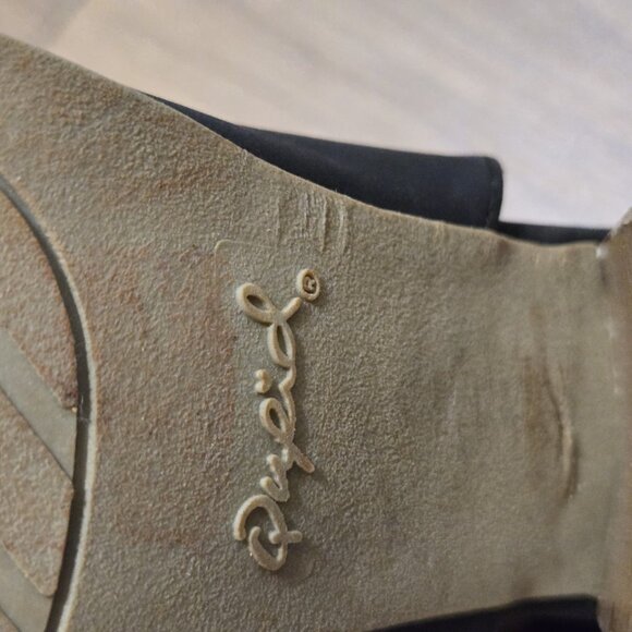 637. Qupid Black Open Toe Wedge Heeled Sandal Shoe Size 6 - Picture 6 of 8